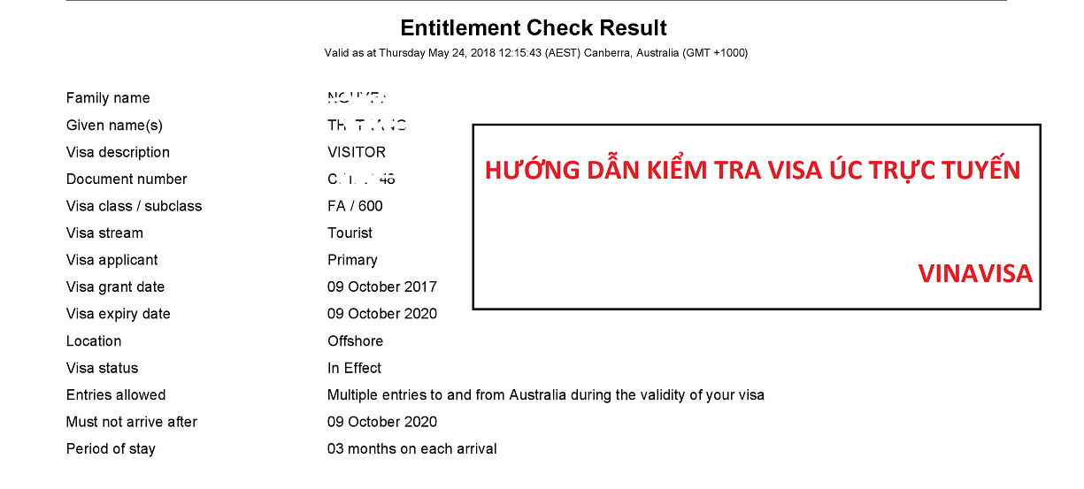 hướng dẫn kiểm tra visa úc trực tuyến